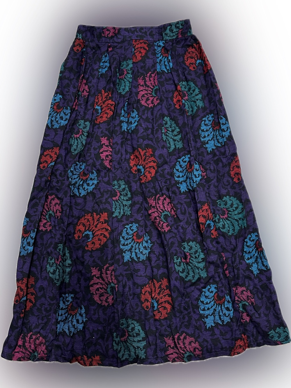 Women's Vintgae Floral Jacquard Midi Skirt